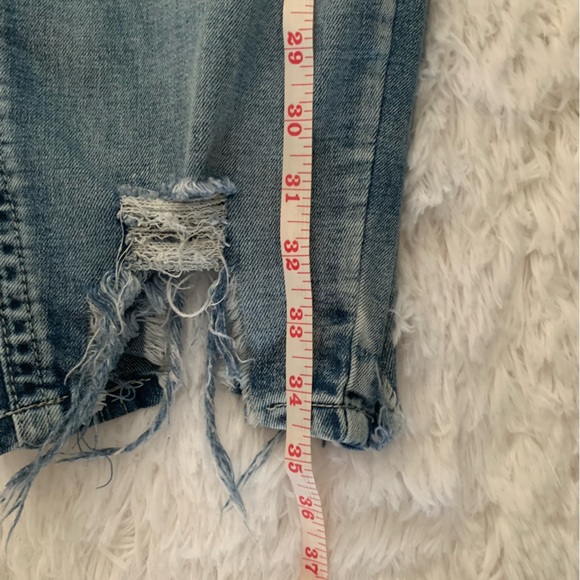 ELITE JEANS 13/14 Mid Rise Blue Denim Distressed Ankle Jeans - Picture 11 of 13